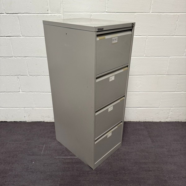 Bisley Silver Filing Cabinet- 4 Drawer