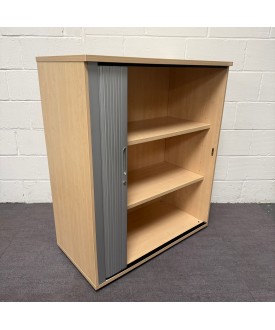 Light Oak 2 Shelf Tambour- 1200mm High
