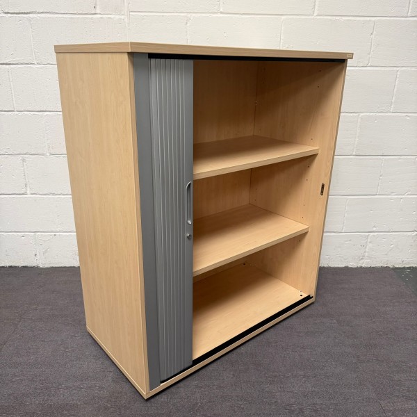 Light Oak 2 Shelf Tambour- 1200mm High