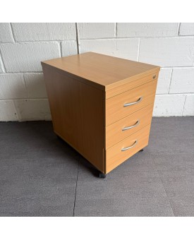 Beech 3 Drawer Mobile Pedestal