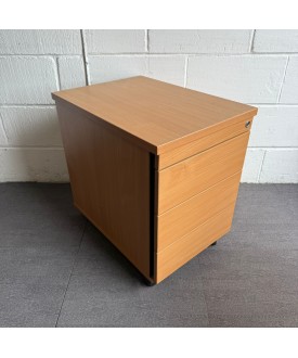 Beech 3 Drawer Mobile Pedestal