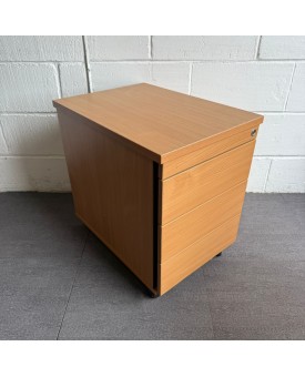 Beech 3 Drawer Mobile Pedestal