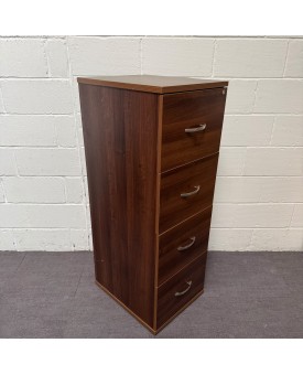 Walnut Four Drawer Filing Cabinet