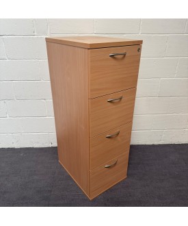 Beech 4 Drawer Filing Cabinet - Grade B