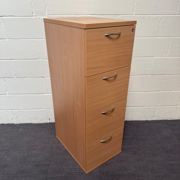Beech 4 Drawer Filing Cabinet - Grade B
