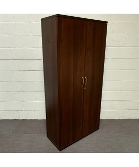 Walnut 4 Shelf Tall Cupboard - 1995mm High