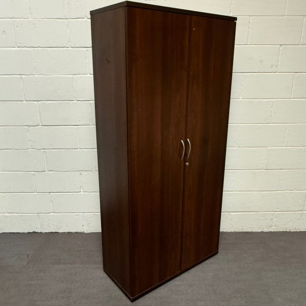Walnut 4 Shelf Tall Cupboard - 1995mm High