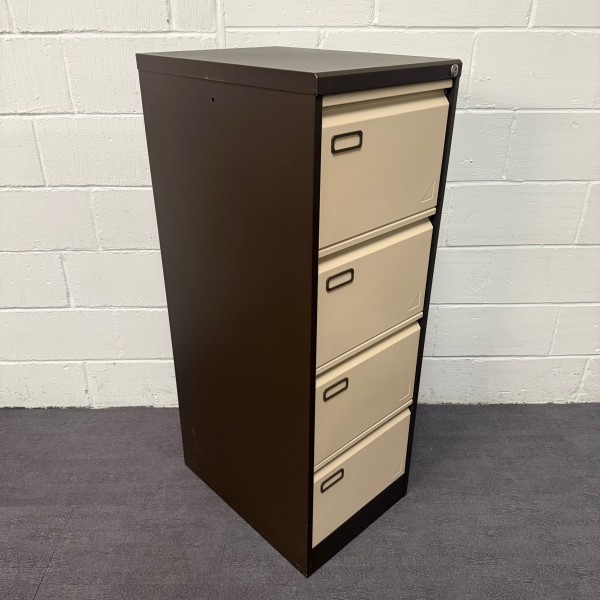Coffee and Cream Four Drawer Filing Cabinet