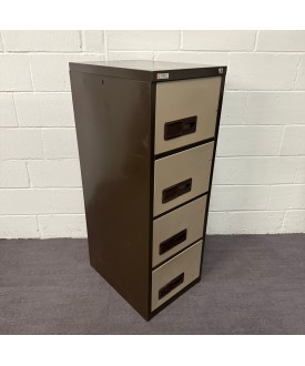 Easiscan Coffee and Cream Four Drawer Filing Cabinet