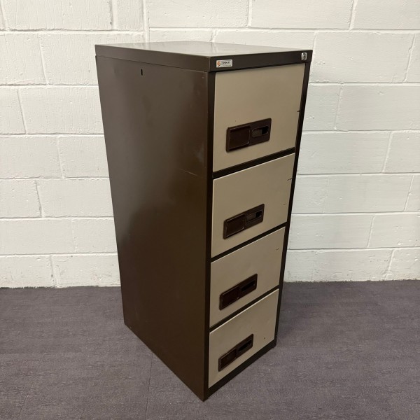 Easiscan Coffee and Cream Four Drawer Filing Cabinet