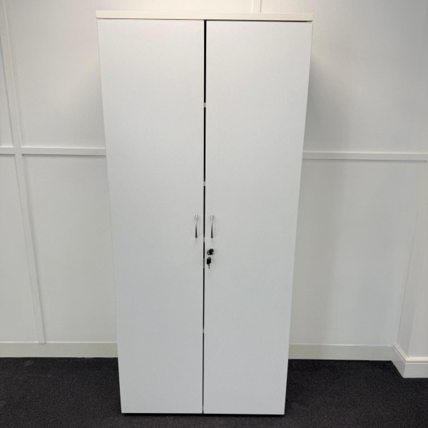 White 1800mm High 4 Shelf Cupboard