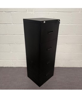 Black Filing Cabinet- 4 Drawer - D400mm