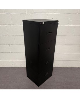 Black Filing Cabinet- 4 Drawer - D400mm
