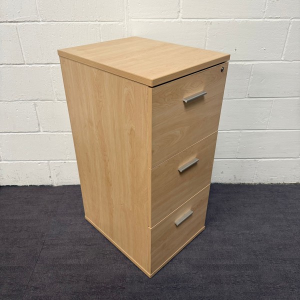 Maple 3 Drawer Filing Cabinet