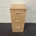Maple 3 Drawer Filing Cabinet