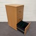Oak 3 Drawer Filing Cabinet on Wheels