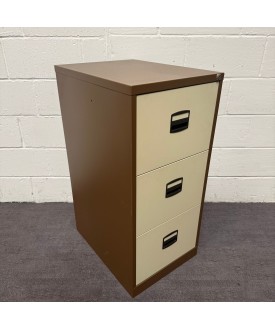 Coffee and Cream Three Drawer Filing Cabinet