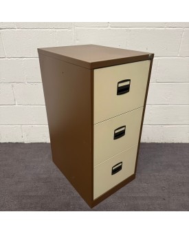 Coffee and Cream Three Drawer Filing Cabinet