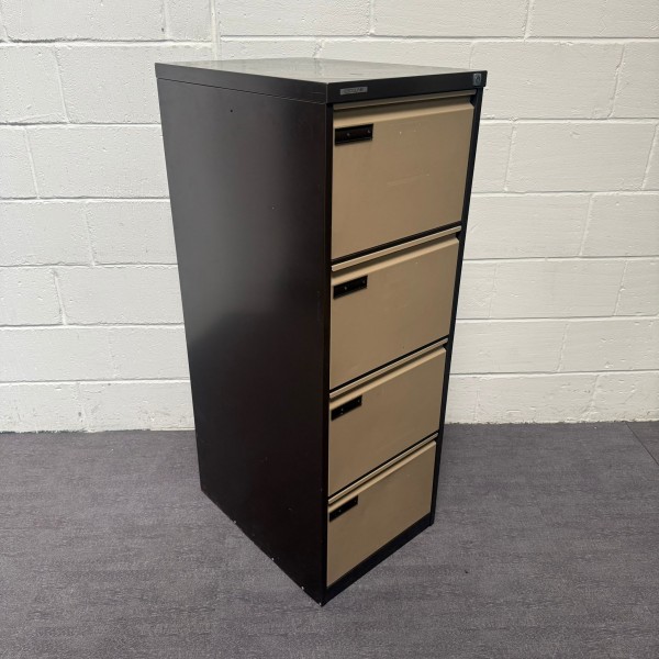 Escoline Coffee and Cream Four Drawer Filing Cabinet