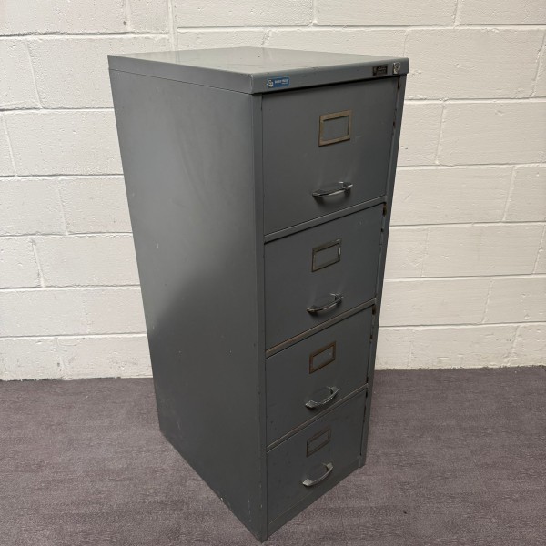 Vintage Grey Sheer Pride Filing Cabinet- 4 Drawer