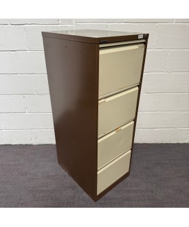 Bisley Coffee and Cream Four Drawer Filing Cabinet
