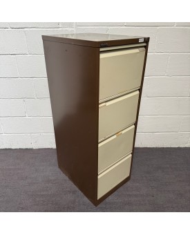Bisley Coffee and Cream Four Drawer Filing Cabinet