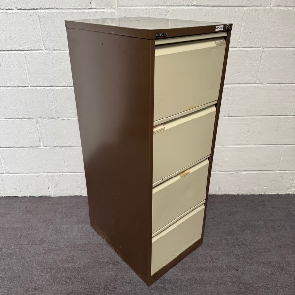 Bisley Coffee and Cream Four Drawer Filing Cabinet
