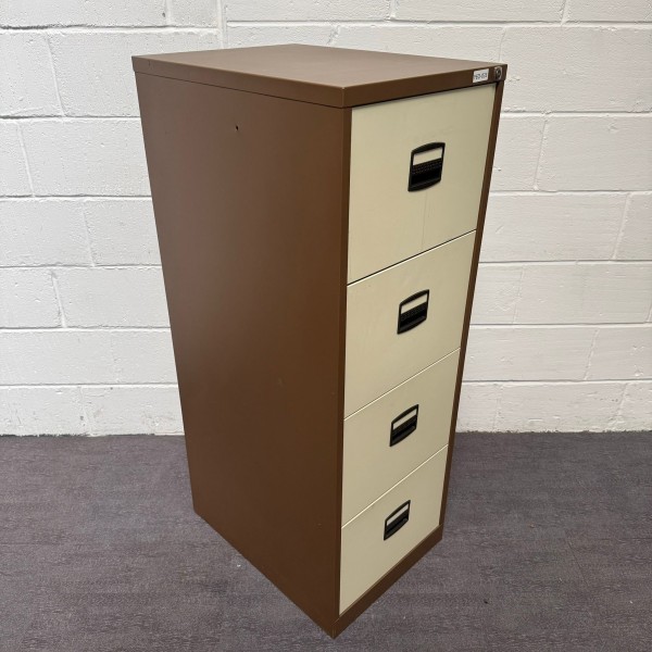 Coffee and Cream Four Drawer Filing Cabinet