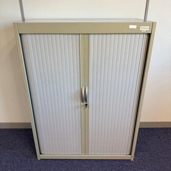 Flexiform Silver and Light Grey 2 Shelf Tambour