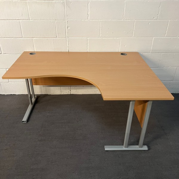 Beech Right Handed Corner Desk - 1400mm