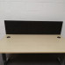 Black straight desk divider - 1600 