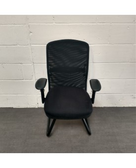 Black Mesh Meeting Chair- Adjustable Arms 