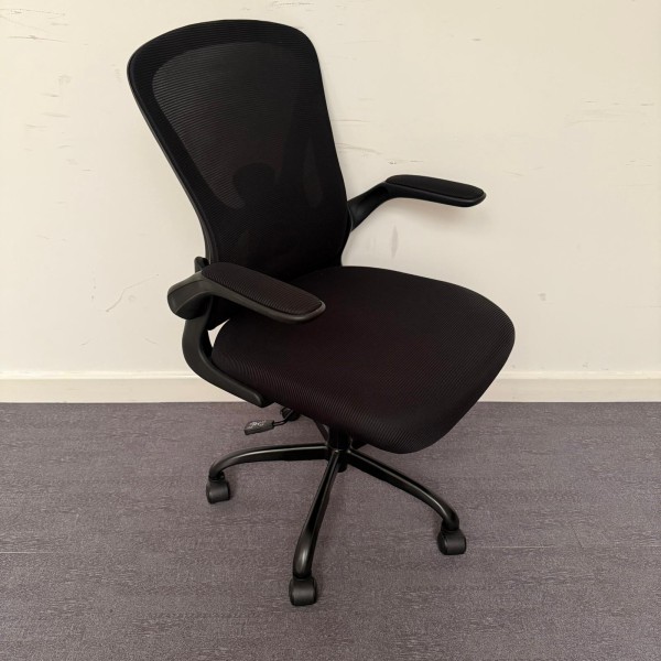 Black Task Chair-Flip Arms