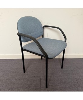 Blue Fabric Static Chair With Arms