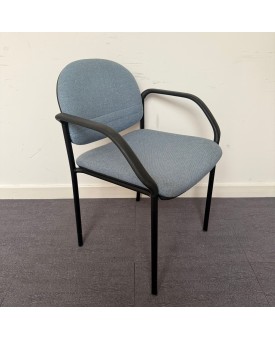 Blue Fabric Static Chair With Arms