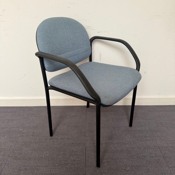 Blue Fabric Static Chair With Arms