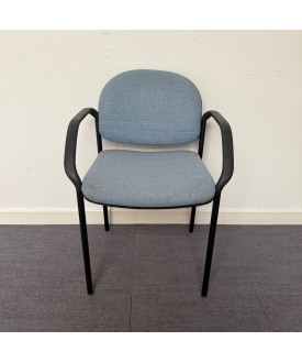 Blue Fabric Static Chair With Arms