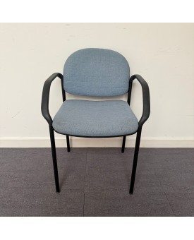 Blue Fabric Static Chair With Arms