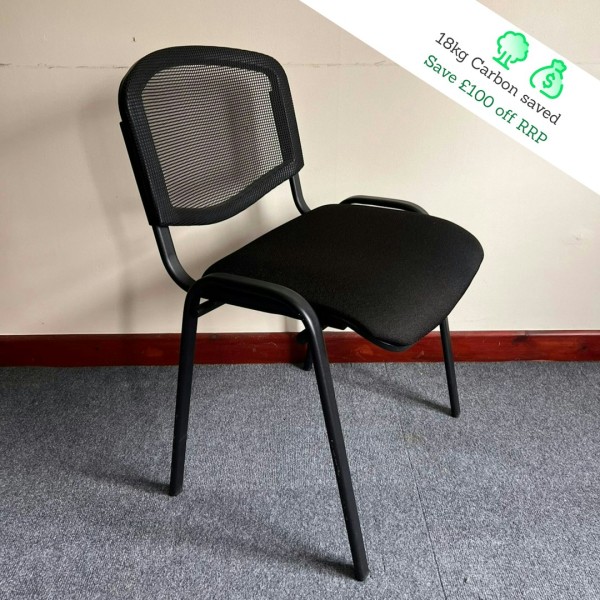 Black Fabric Static Chair