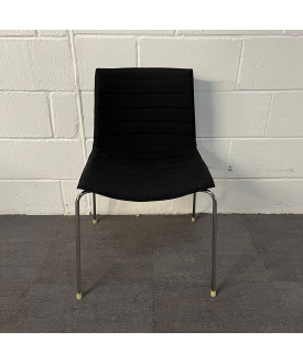 Black Fabric Static Chair