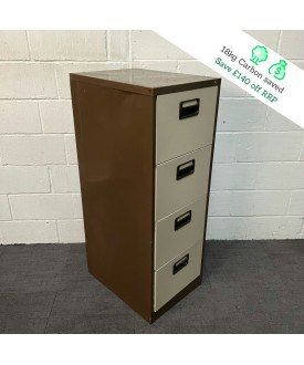 Coffee and Cream Four Drawer Filing Cabinet