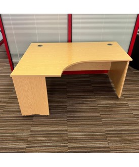 Oak Left Handed Corner Desk and Pedestal Set- 1600