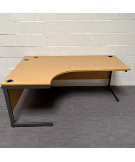 Beech left handed corner desk 1800 x 1200 