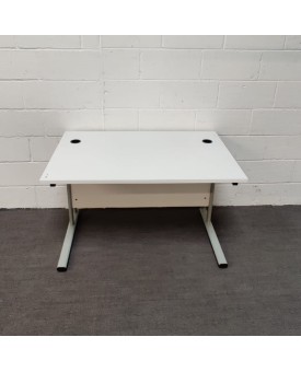 White Straight Desk and Pedestal Set- 1400 x 800