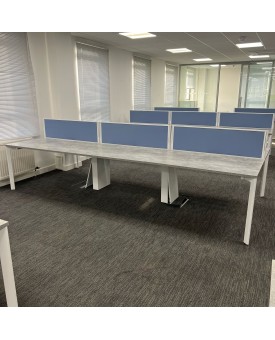 White Bench Desks- Bank of 6 