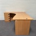Beech left handed corner desk and desk high pedestal- 1800 x 1200- GRADE B 