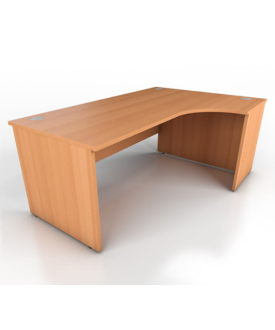Beech Right Handed Corner Desk and Pedestal Set- 1600- Panel End