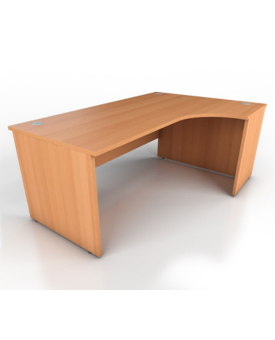 Beech Right Handed Corner Desk and Pedestal Set- 1600- Panel End