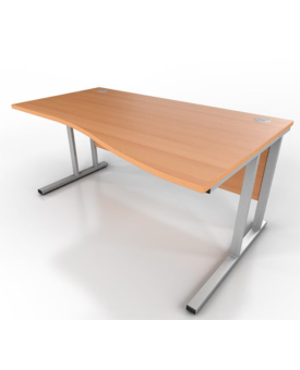Beech Right Handed Wave Desk-1600- Cantilever