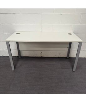 White Straight Desk and Pedestal Set- 1600 x 600